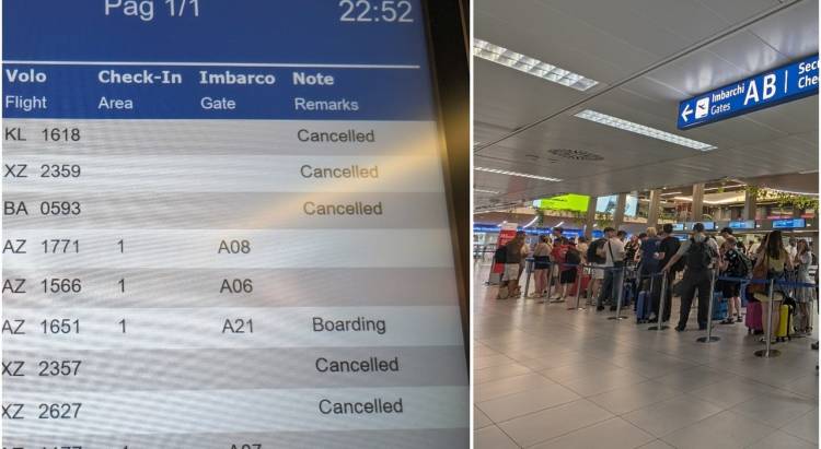Voli cancellati, persone a terra, disagi e caos a Malpensa e Linate
